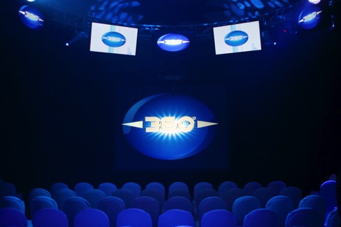 Photo of final decoration designed by Ernesto Morales-Ramos for DirecTV ad-sales event.