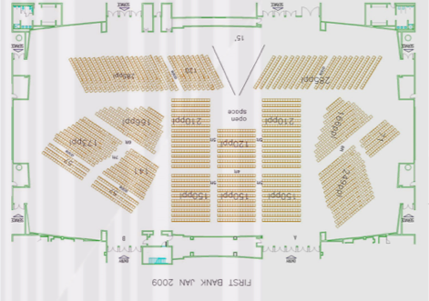Auto-cad seating arrangement by Puerto Rico Convention Center matches Ernesto Morales-Ramos' proposed floor plan almos perfectly!