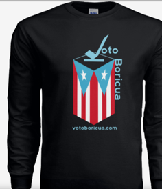 Puerto Rican voter engagement logo adapted for t-shirt.
